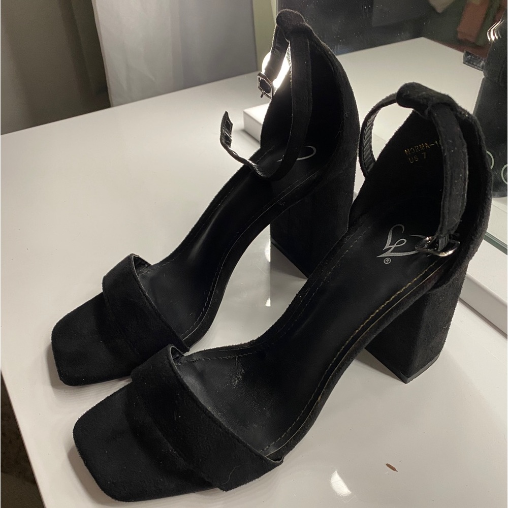 Black Open Toe Heels